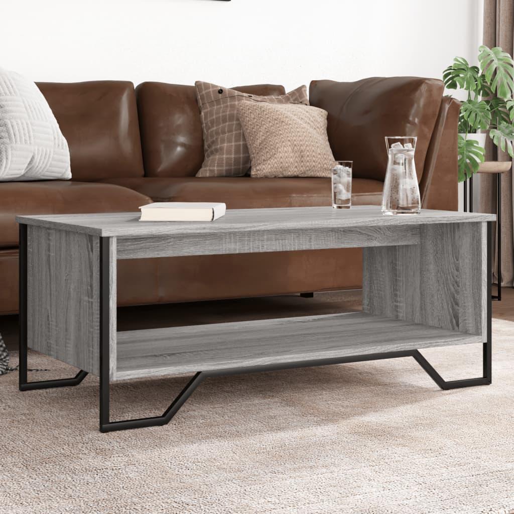 Sofabord 100x51x40 cm konstrueret træ grå sonoma-eg