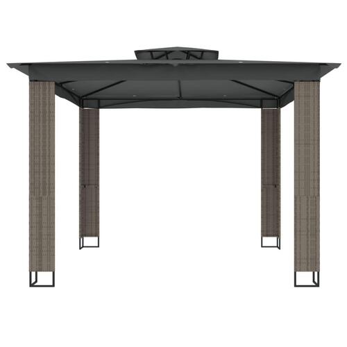 Pavillon med dobbelt tag 2,94x2,94 m stål antracitgrå