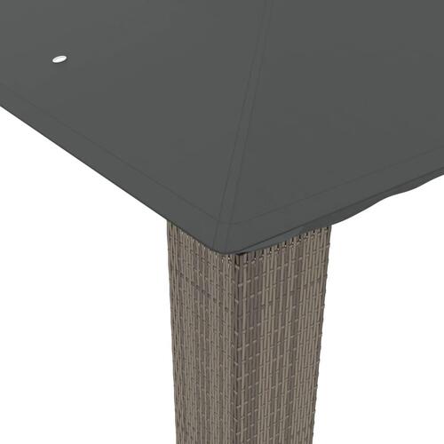 Pavillon med dobbelt tag 2,94x2,94 m stål antracitgrå