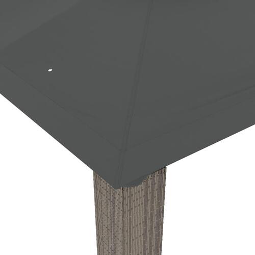Pavillon med dobbelt tag 3,94x2,96 m stål antracitgrå