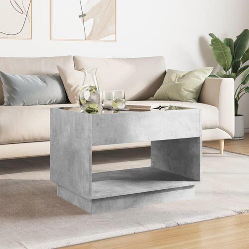 Sofabord med Infinity LED-lys 70x50x50 cm betongrå