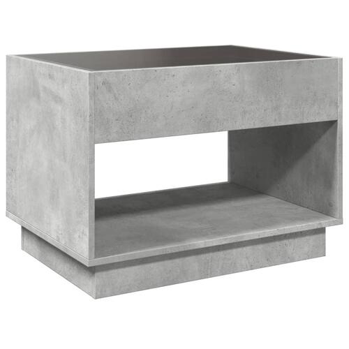 Sofabord med Infinity LED-lys 70x50x50 cm betongrå