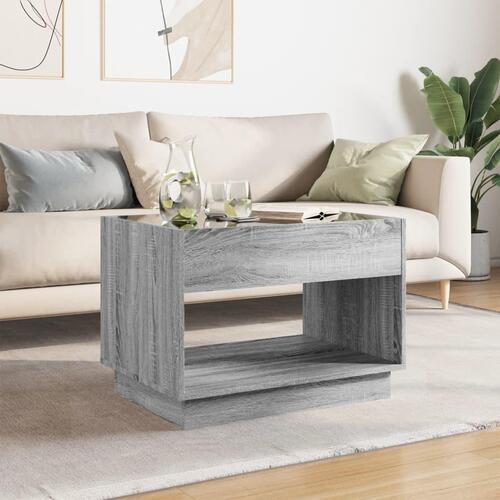 Sofabord med Infinity LED-lys 70x50x50 cm grå sonoma-eg