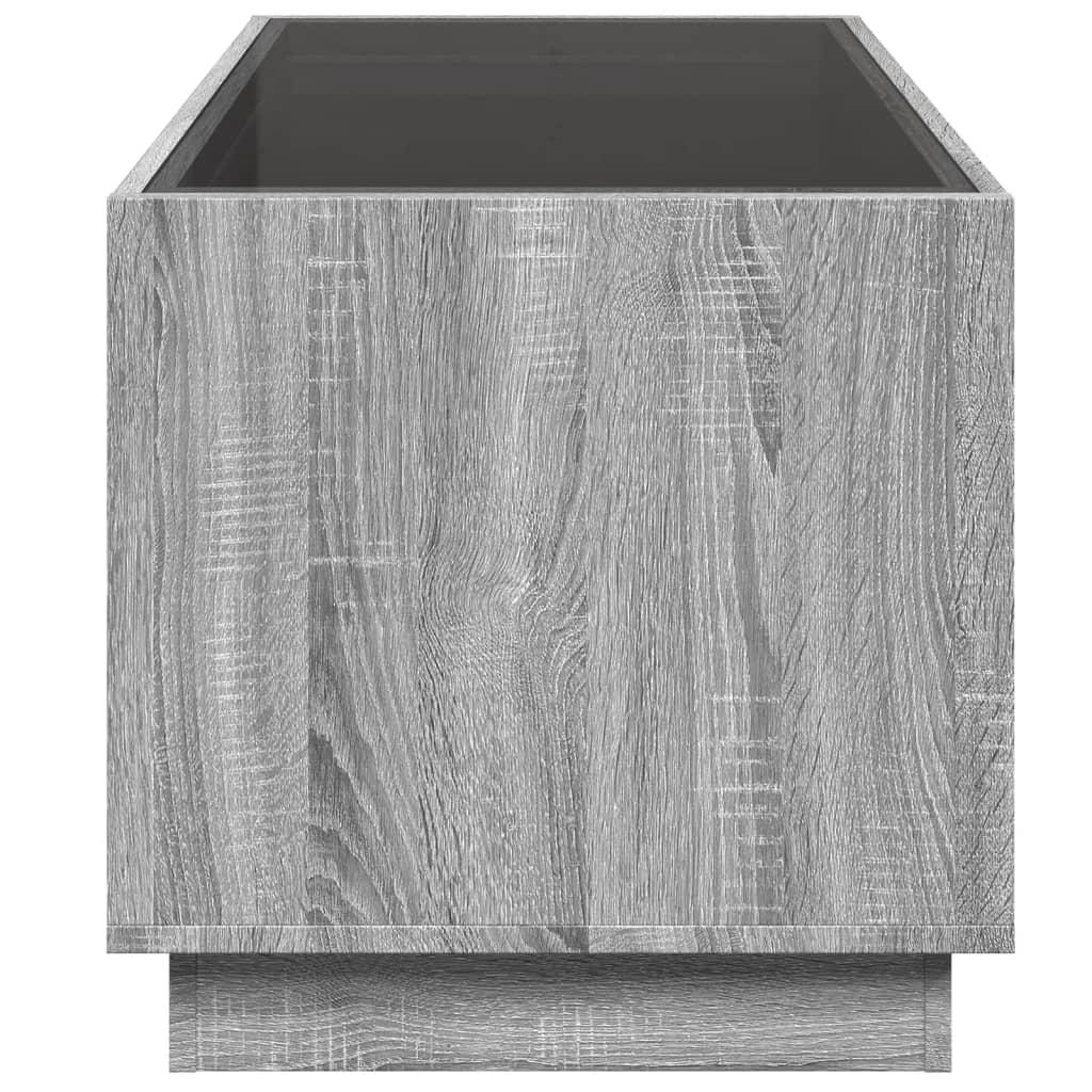 Sofabord med Infinity LED-lys 70x50x50 cm grå sonoma-eg