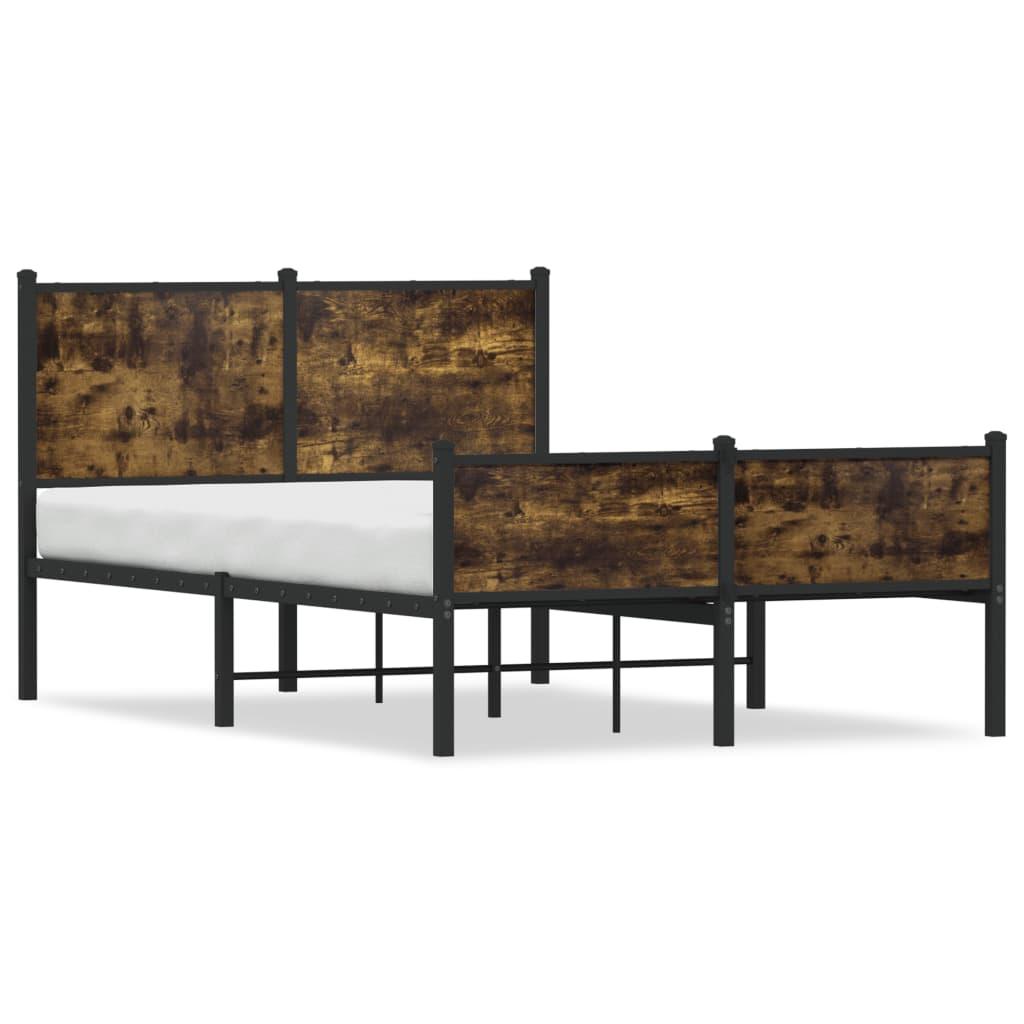 Sengeramme i metal 120x190 cm - røget egetræslook billede