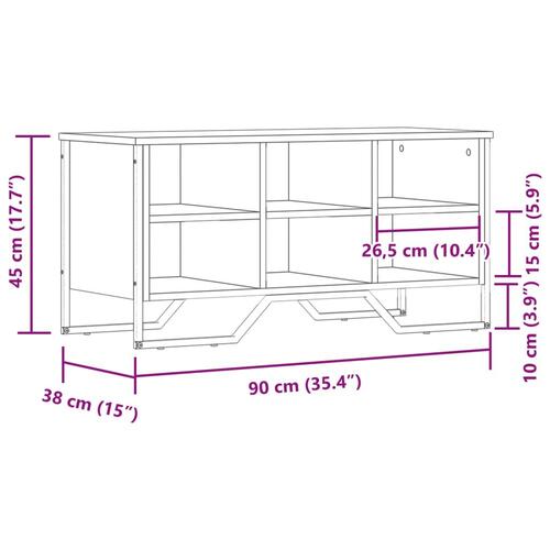 Skoreol 90x38x45,5 cm konstrueret træ brun egetræsfarve