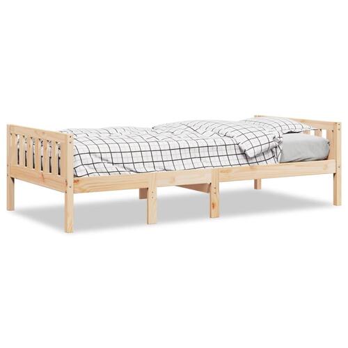 Juniorseng uden madras 90x200 cm massivt fyrretræ