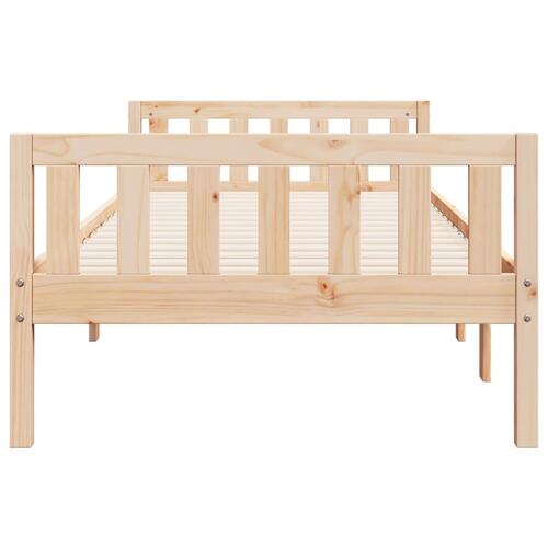 Juniorseng uden madras 90x200 cm massivt fyrretræ