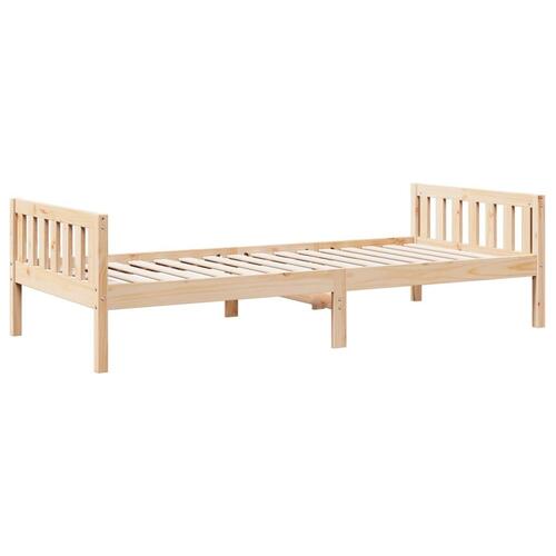 Juniorseng uden madras 90x200 cm massivt fyrretræ