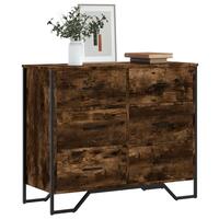 Kommode 91x35,5x74,5 cm konstrueret træ røget egetræsfarve