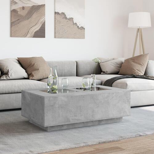 Sofabord med Infinity LED-lys 116x69x40 cm betongrå