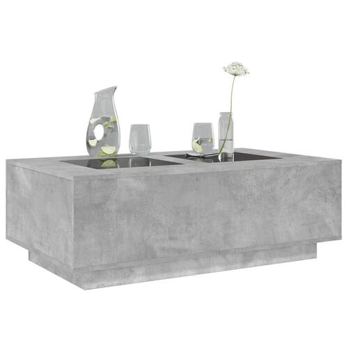 Sofabord med Infinity LED-lys 116x69x40 cm betongrå