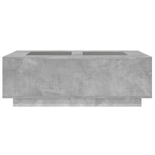 Sofabord med Infinity LED-lys 116x69x40 cm betongrå