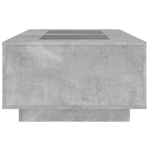 Sofabord med Infinity LED-lys 116x69x40 cm betongrå