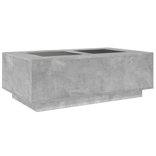 Sofabord med Infinity LED-lys 116x69x40 cm betongrå
