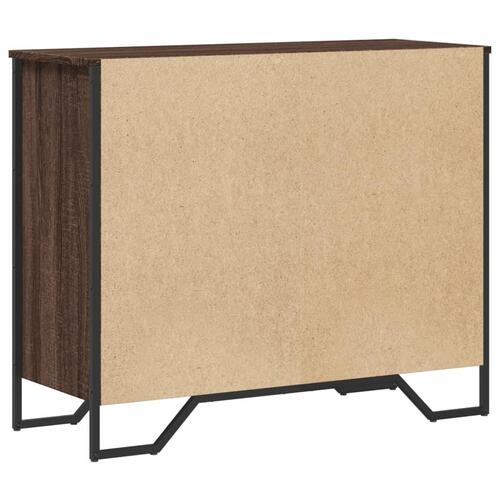 Kommode 91x35,5x74,5 cm konstrueret træ brun egetræsfarve