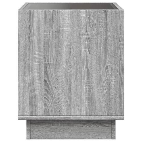 Sofabord med Infinity LED-lys 40x40x50 cm grå sonoma-eg