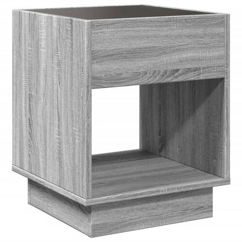 Sofabord med Infinity LED-lys 40x40x50 cm grå sonoma-eg