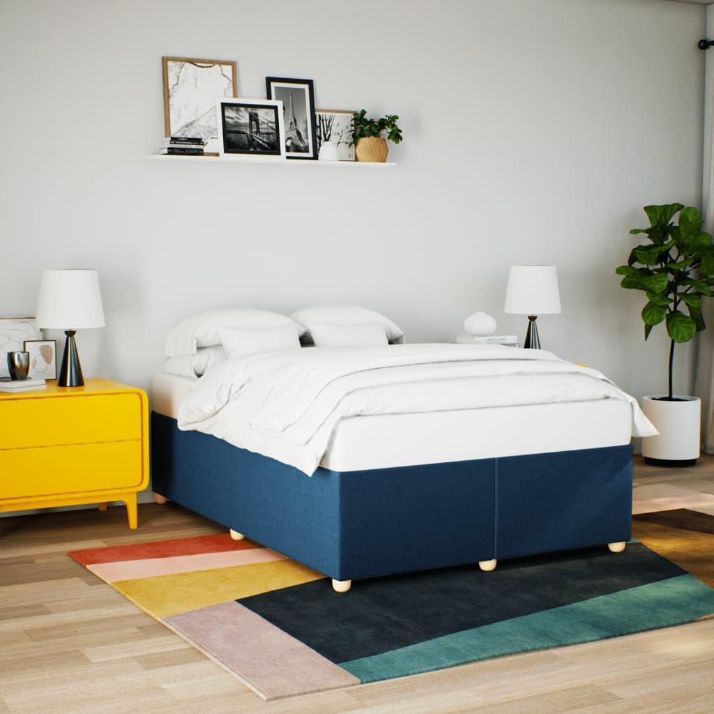 Sengeramme uden madras 140x190 cm stof blå billede