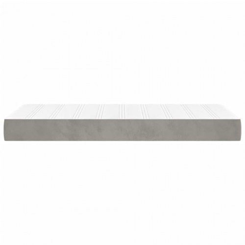 Springmadras med pocketfjedre - medium 90×220×20 cm, fløjl lysegrå