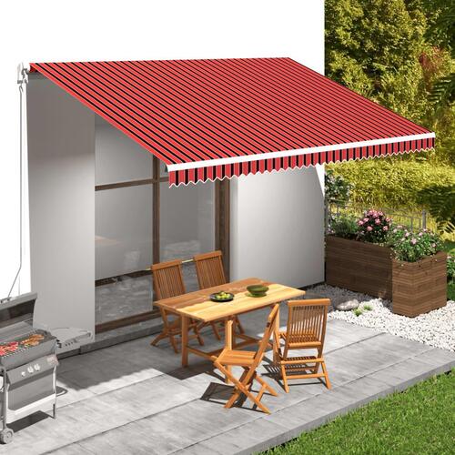 Markisedug 500x300 cm kanvas orange og brun