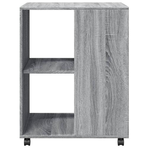 Sidebord med hjul 55x60x78cm konstrueret træ grå sonoma-eg