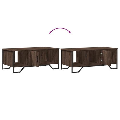 Sofabord 100x51x40 cm konstrueret træ brun egetræsfarve