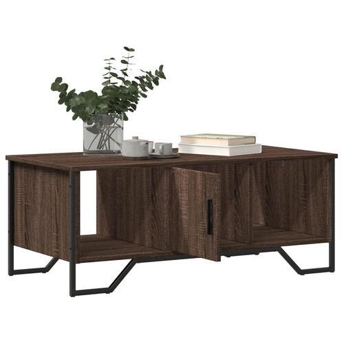 Sofabord 100x51x40 cm konstrueret træ brun egetræsfarve