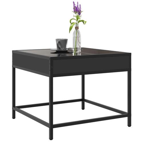 Sofabord med Infinity LED-lys 50x50x41 cm sort