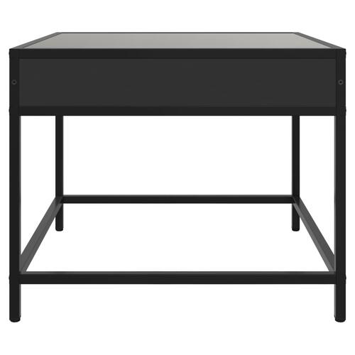 Sofabord med Infinity LED-lys 50x50x41 cm sort