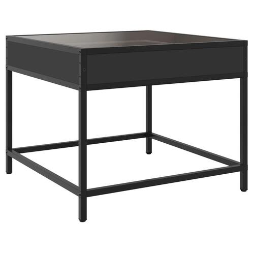 Sofabord med Infinity LED-lys 50x50x41 cm sort