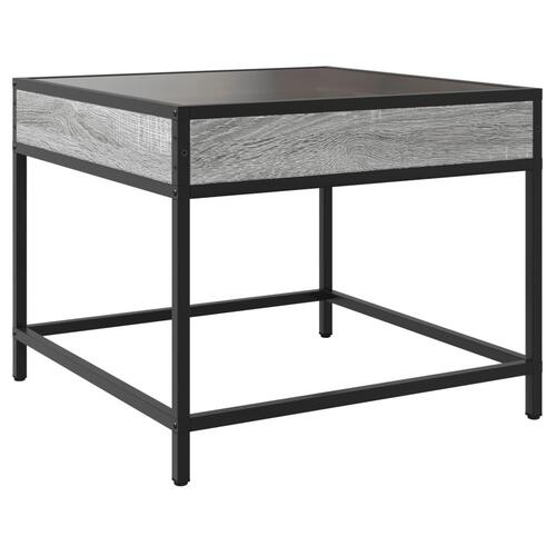 Sofabord med Infinity LED-lys 50x50x41 cm grå sonoma-eg
