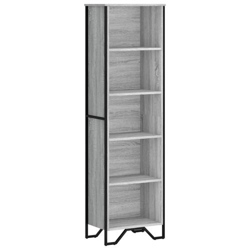 Bogreol 50x31x169 cm konstrueret træ grå sonoma-eg