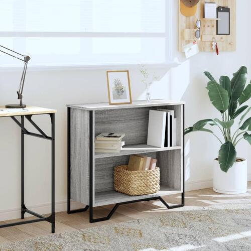 Bogreol 80x31x74,5 cm konstrueret træ grå sonoma-eg