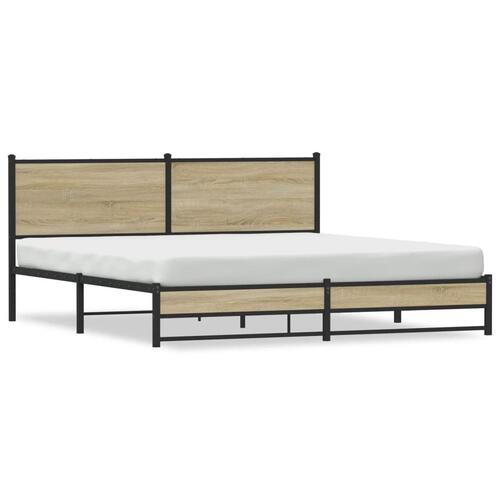 Sengeramme med sengegavl 160x200 cm metal sonoma-eg