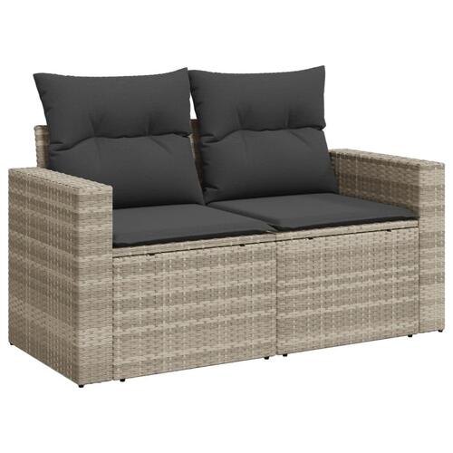 Loungesæt til haven 11 dele med hynder polyrattan grå