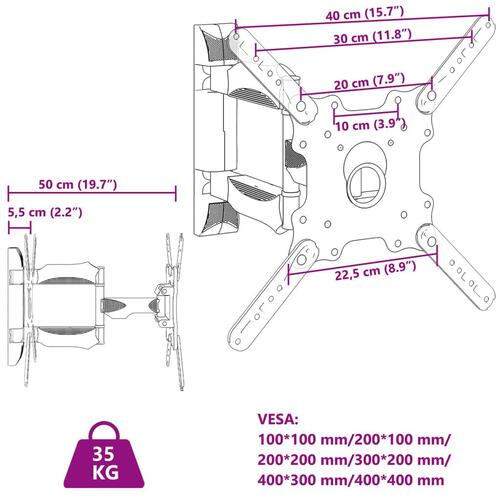 Tv-vægbeslag 32-55" skærm maks. VESA 400x400 mm 35 kg