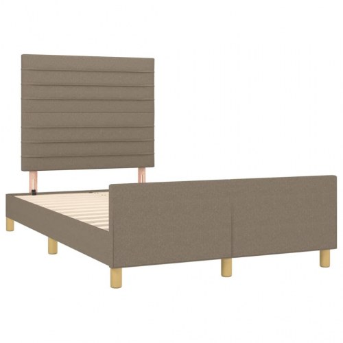 Sengeramme med sengegavl i stof - taupe 120x200 cm