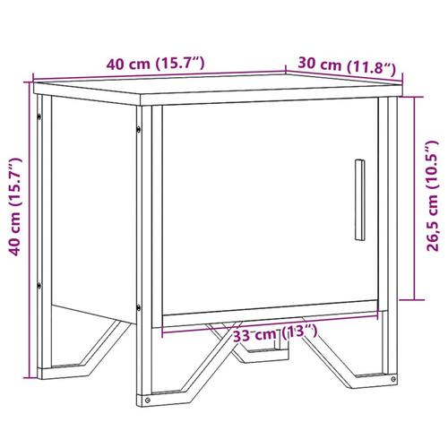 Sengebord 40x30x40 cm konstrueret træ sort
