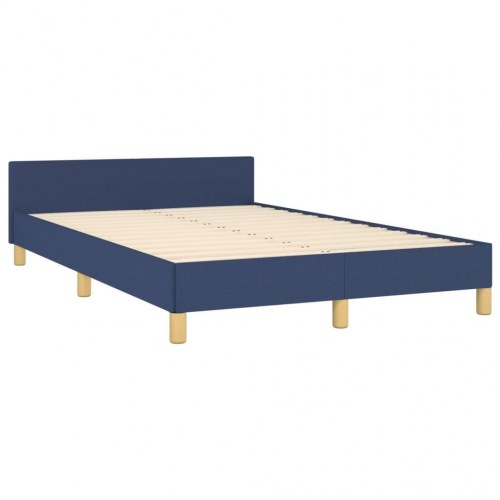 Sengeramme med sengegavl 120x200 cm - stof, blå