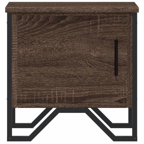 Sengeborde 2 stk. 40x30x40 cm konstrueret træ brun egetræsfarve