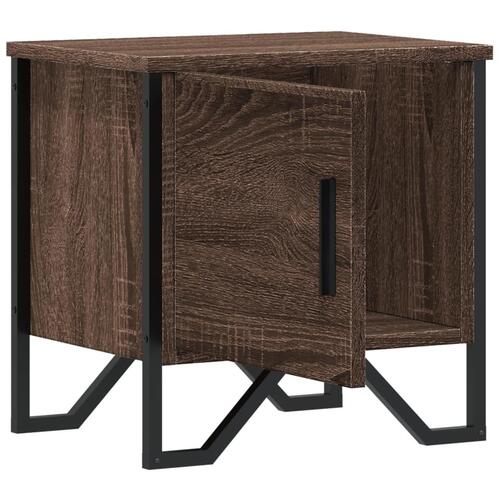 Sengeborde 2 stk. 40x30x40 cm konstrueret træ brun egetræsfarve