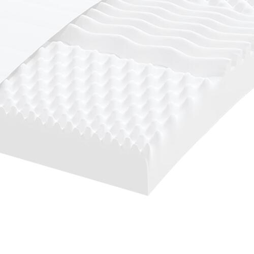 Skummadras 90x210 cm 7 zoner hårdhed 20 ILD hvid