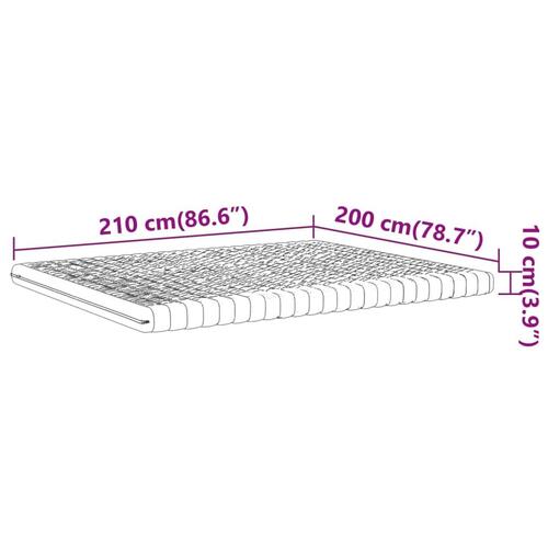 Skummadras 200x210 cm 7 zoner hårdhed 20 ILD hvid