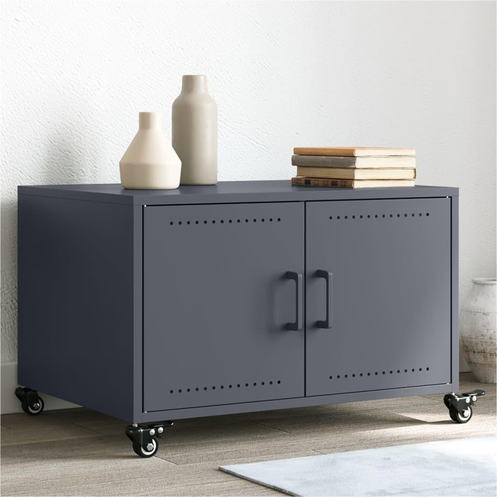 Sofabord 68x50x43,5 cm stål antracitgrå billede