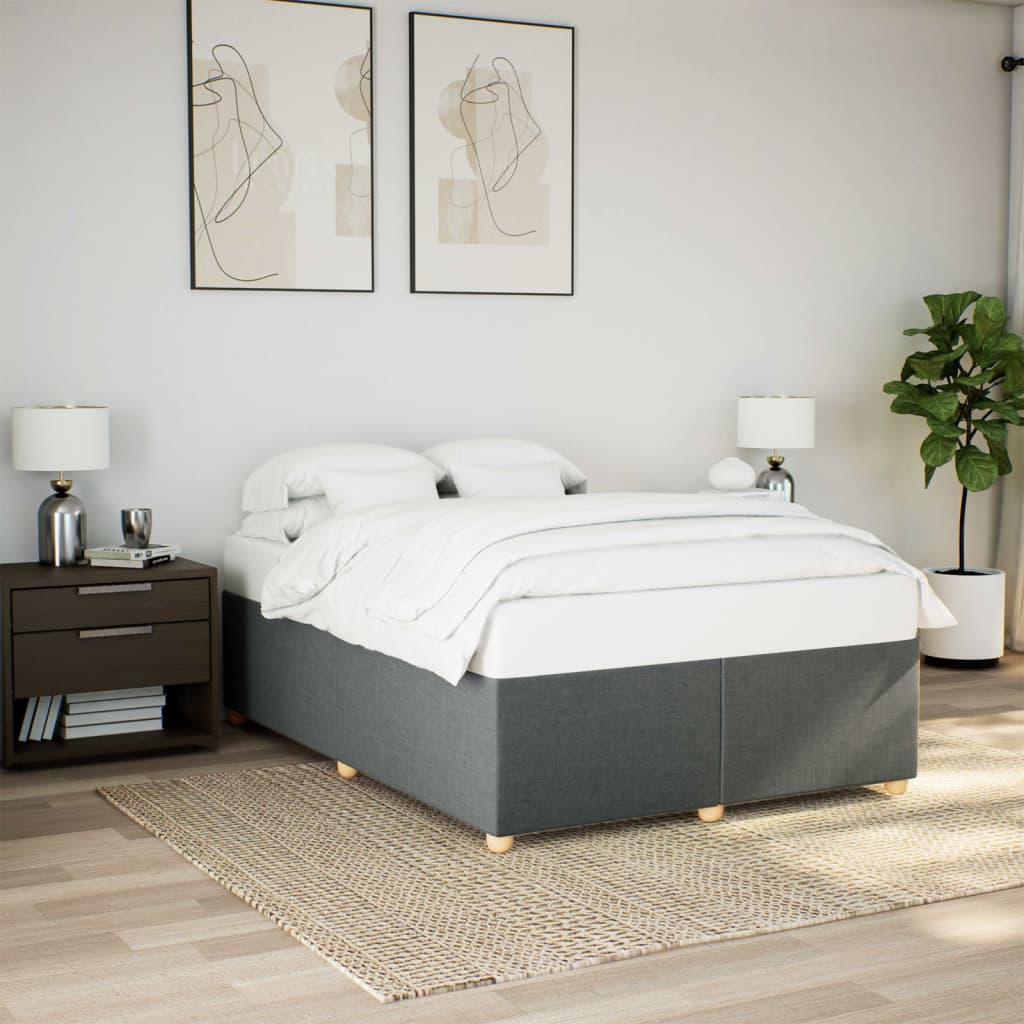 Sengeramme uden madras 140x190 cm stof mørkegrå billede