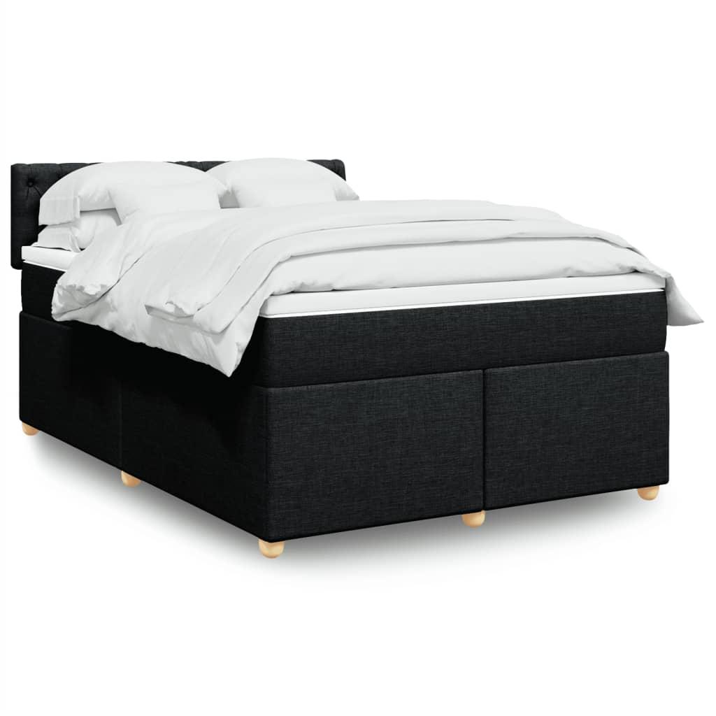 Kontinentalseng med madras og topmadras 160x200 cm - sort stof billede
