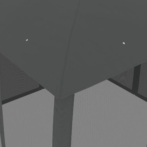 Pavillon 2,93x2,93 m dobbelt tag + meshvægge stål antracitgrå