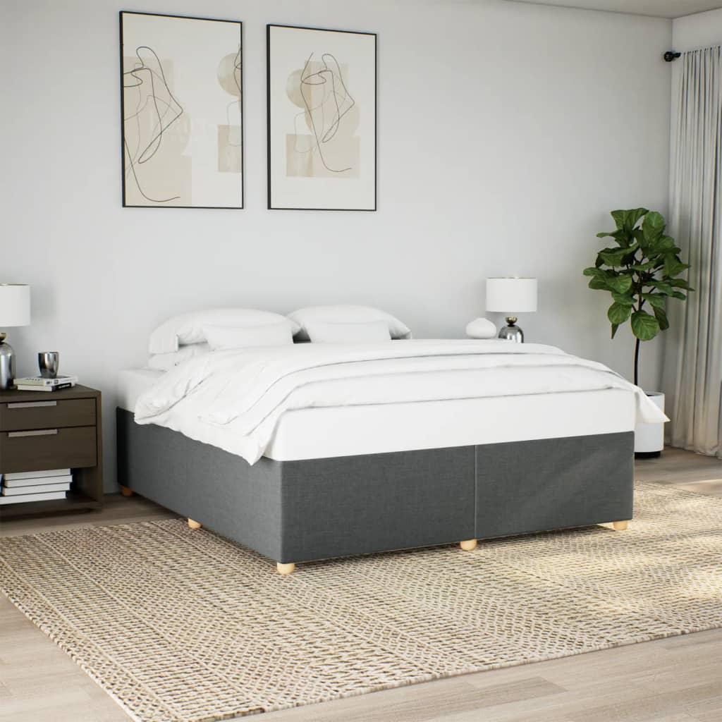 Sengeramme uden madras 200 x 200 cm - stof, mørkegrå billede