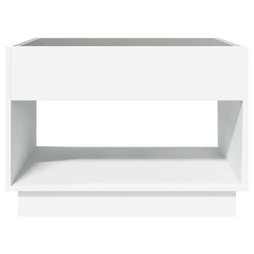 Sofabord med Infinity LED-lys 70x50x50 cm hvid